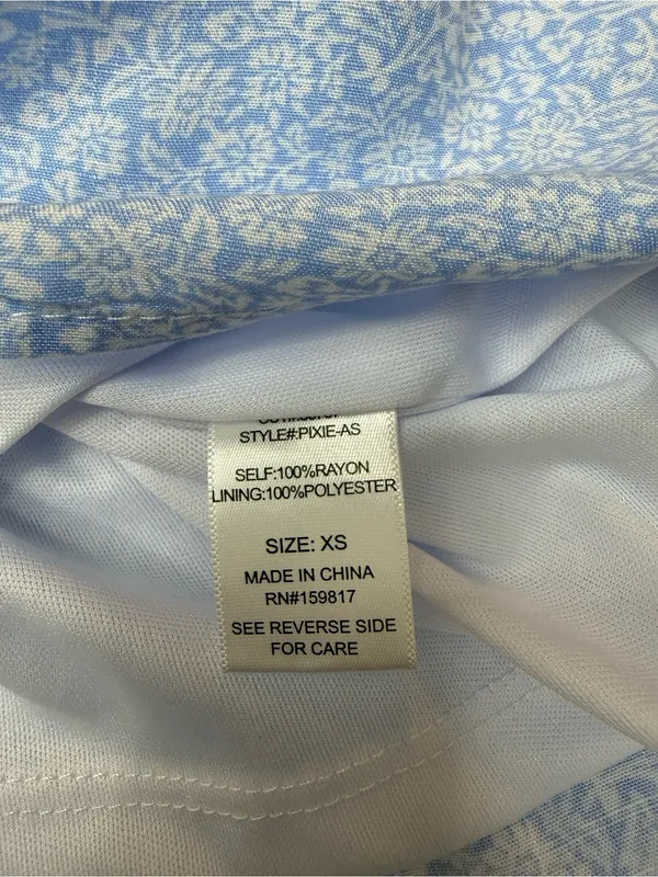 Altar'd State Light Blue Floral Tiered V-Neck Midi Dress size XS - Image 8