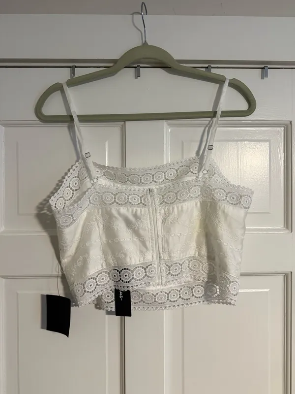 Lulus White Crop Top Lace - Image 4