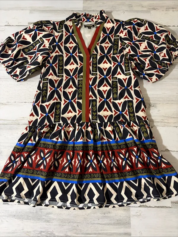THML Geometric Print Boho Dress Size Small - Image 2