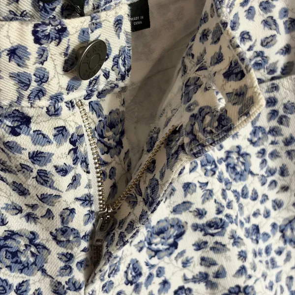 J.Crew Factory Toothpick Ankle Jeans 28 Blue White Floral Super Skinny 82835‎ - Image 5