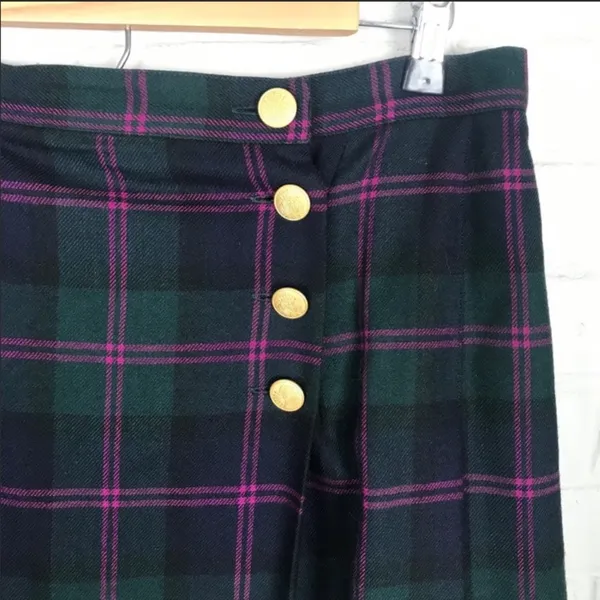 Lord & Taylor Vintage Tartan Plaid Wool Holiday Skirt Size 14P - Image 5