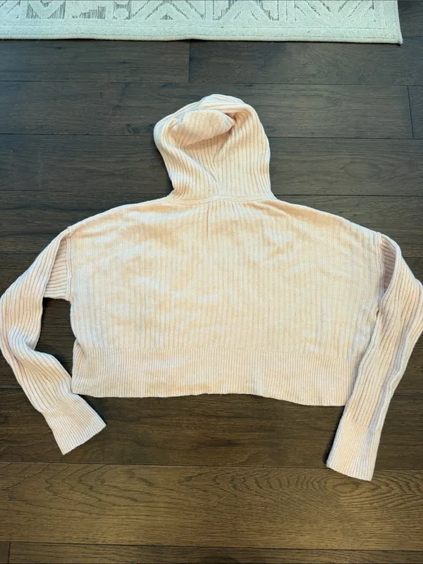 Offline by Aerie Cropped Ribbed Hoodie in Pink Size XS - C33-045 - Image 8