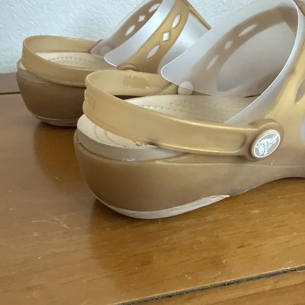 Crocs Isabella Clogs Womens Sz 7 Dark Gold Cutout Comfort Casual Mary Jane Shoes - Image 4