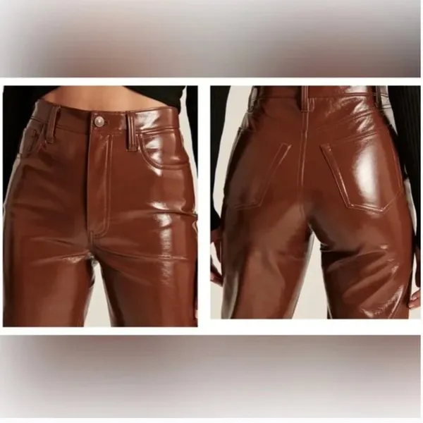 NWT A & F The 90’s Straight Ultra High Rise Patent Leather 90s Straight Leg - Image 7