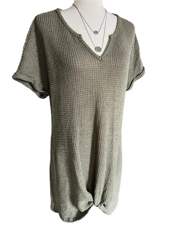 Cupshe Notched Neck Short Sleeve Cover-Up Dress - Image 10