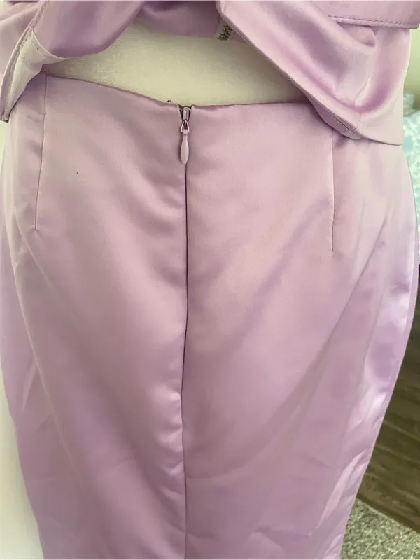 Victoria's Secret Moda International Y2K Satin Lilac Top & Skirt Matching Set - Image 5