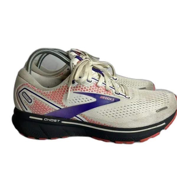 Brooks Ghost 14 Running athletic Shoes Womens‎ Sz 10 M (B) White/Purple - Image 4