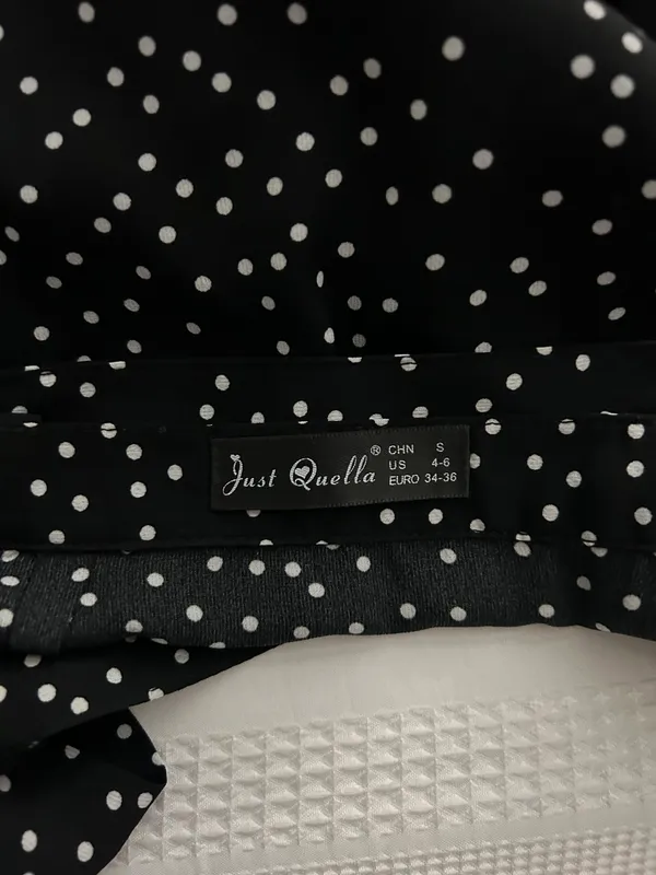 Just Quella Black And White Polka Dot Mini Skirt - Image 3