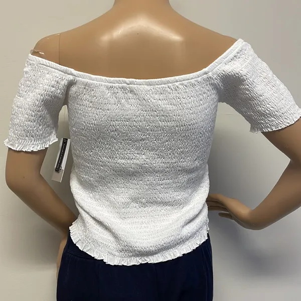 Nordstrom Off the Shoulder Puckered Cropped Top - Image 8