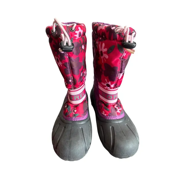 Sorel Womens Red Pink Floral Winter Rain Boots Size 4 SKU8111 - Image 4