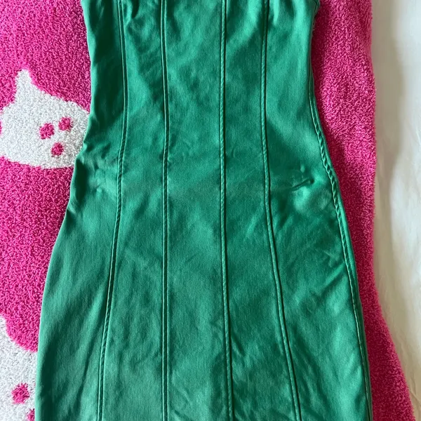 Edikted Green Strapless Dress - Image 2