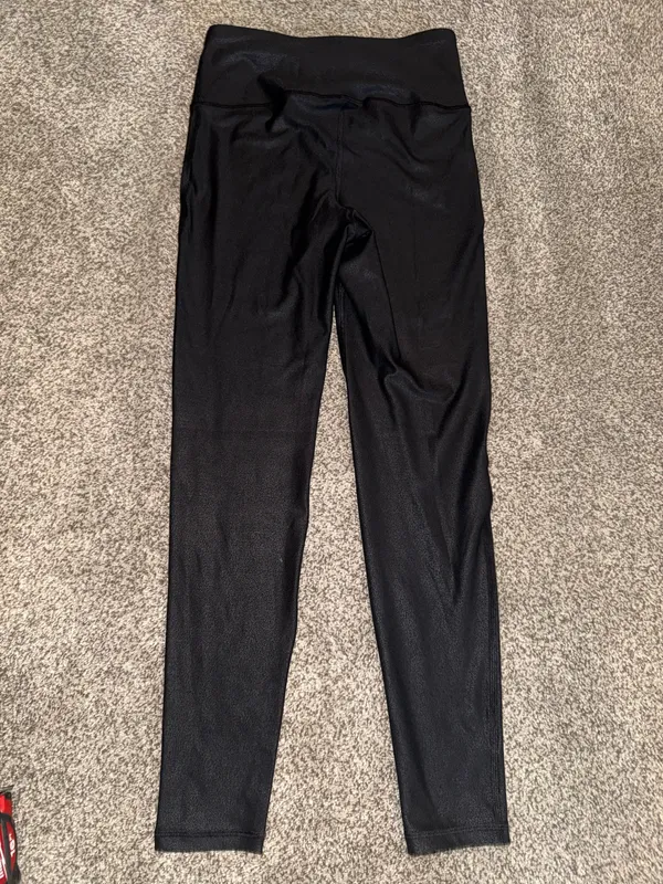 mono b Women's High-Waisted Faux Leather Leggings, Black, Size S - Image 3