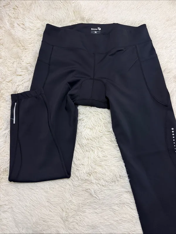 Baleaf Black Cycling Tights with Side Pockets - Image 2
