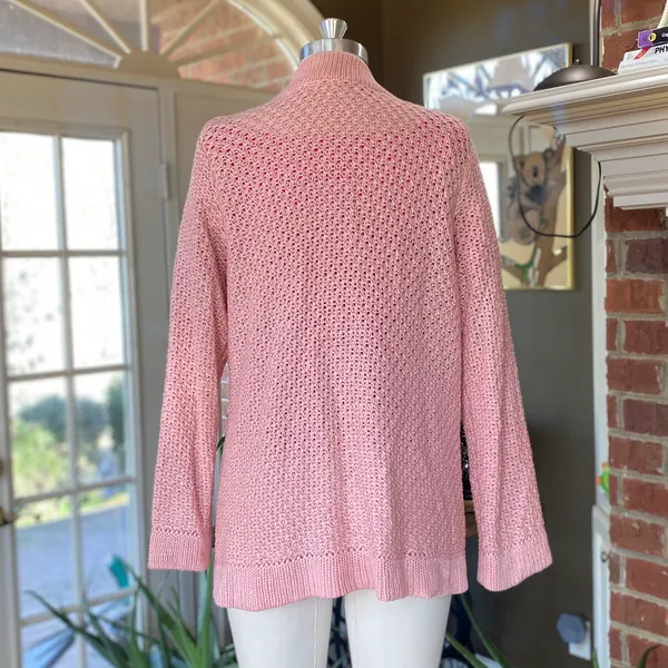 Vintage 1990s Knit Pastel Pink Cardigan - Image 4