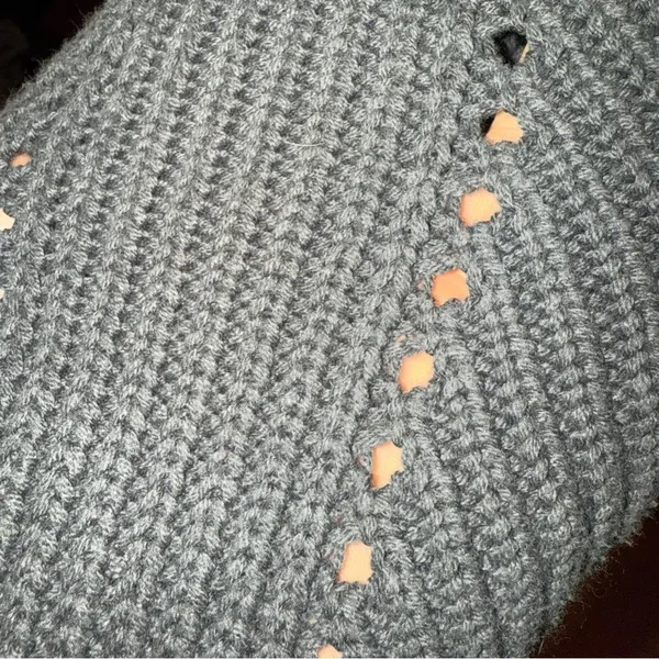 BY ANTHROPOLOGIE‎ | Knitted Crop Crewneck Sweater Charcoal Small​ - Image 4