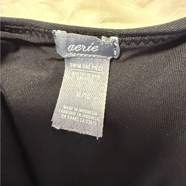 Aerie Black Scoop Neck Low Back One Piece Swimsuit Marlot Size XL - Image 4