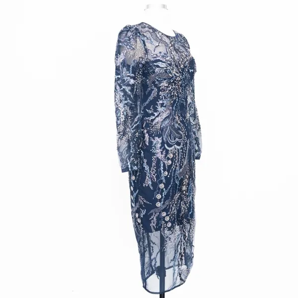 Dress‎ The Population | New! Elegant Navy Sophia Dress with Embroidered Sequins - Image 4