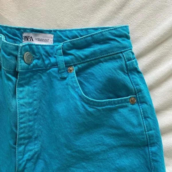 bright blue 100% cotton Zara jeans - Image 9