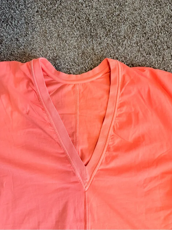 Fp Movement Hot Shot Tee Romper Onesie Oversized Size Small Neon Orange Nwot - Image 5