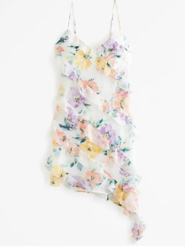 Abercrombie & Fitch Mini Floral Asymmetrical Dress NWT - Image 2