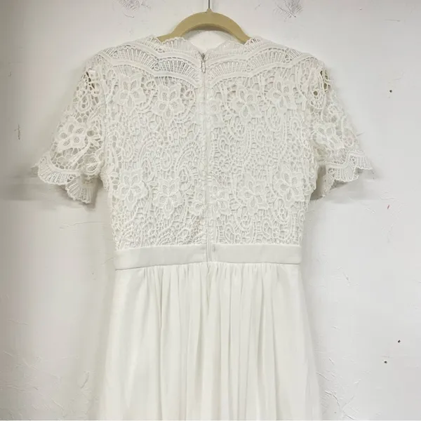 Lulus White Lace Short Sleeve Fit & Flare Mini Dress Womens S Bridal Formal - Image 13
