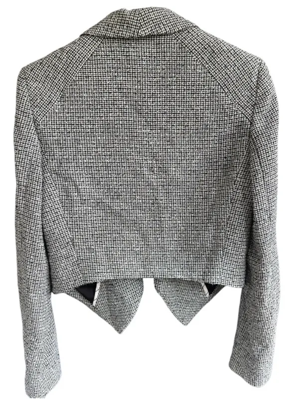 Alice + Olivia Open Front Tweed Cropped Blazer Size M - Image 7