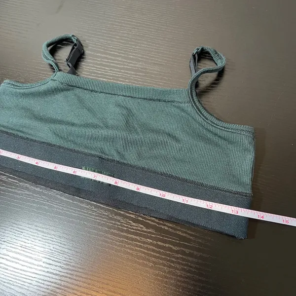 SKIMS‎ Ribbed Bralette Deep Teal Green Adjustable Straps Large - Image 8