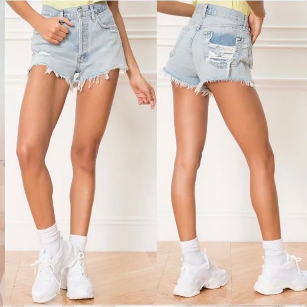 Agolde Cutoff Bitter Button Fly‎ Jean Shorts Sz 31 - Image 2
