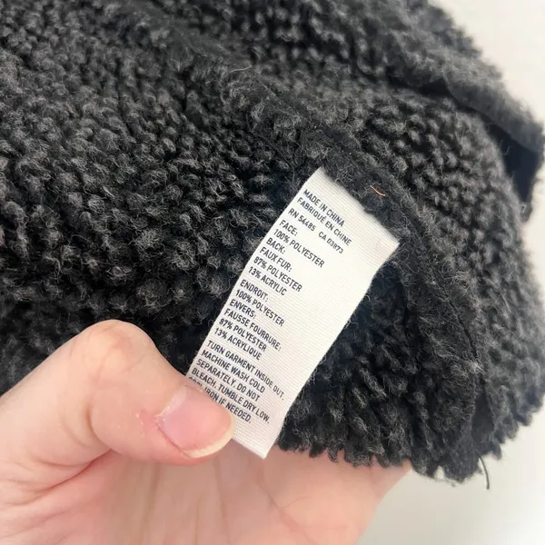 [American Eagle Outfitters] Black Shearling Faux Suede Moto Jacket Size Medium M - Image 10
