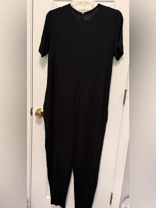 NWT‎ Quince Black Jersey Bamboo Maternity Everyday Jumpsuit S - Image 7