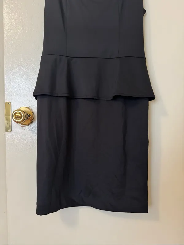 Beige by ECI Black Sleeveless Peplum Cocktail Dress Square Neck NWT Size 8 - Image 3