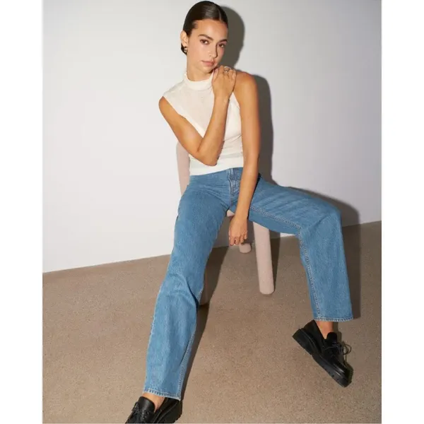 Abercrombie & Fitch Curve Love The Taper High Rise Jeans Blue Size 16 - Image 2
