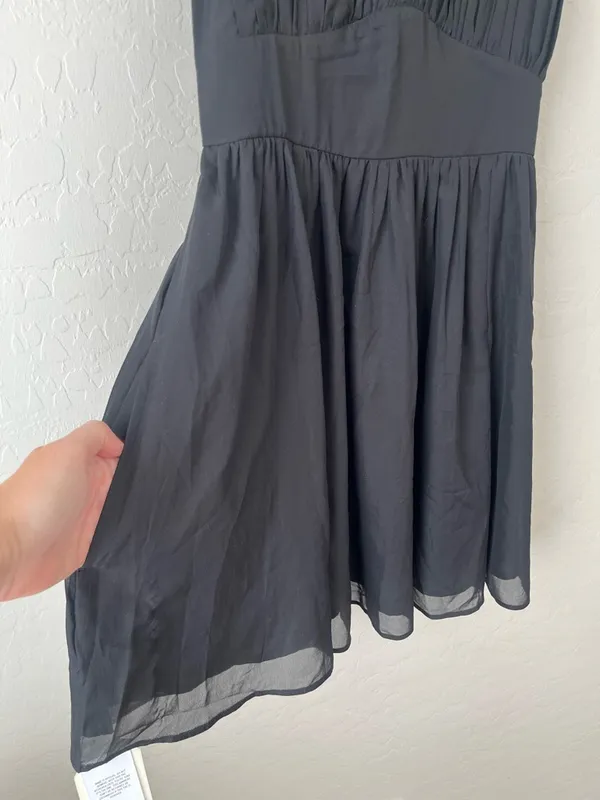 Abercrombie & Fitch Ruched Chiffon Mini Dress with pockets NEW small - Image 10