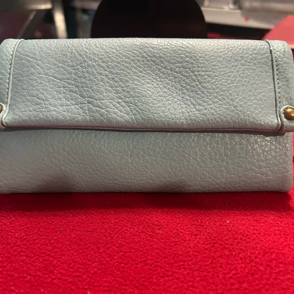Pebbled Light Blue Leather Fold - Image 5