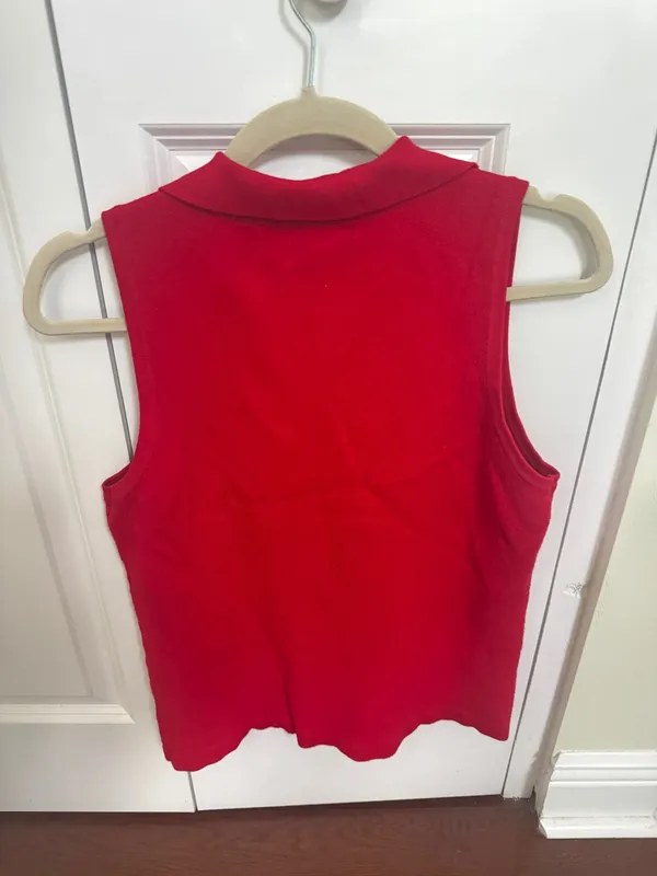 Skies are blue red v-neck tank - Image 3