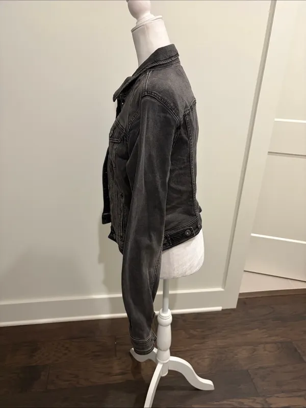 Anthropologie Pilcro Dark Gray Denim Jacket Sz M - Image 7