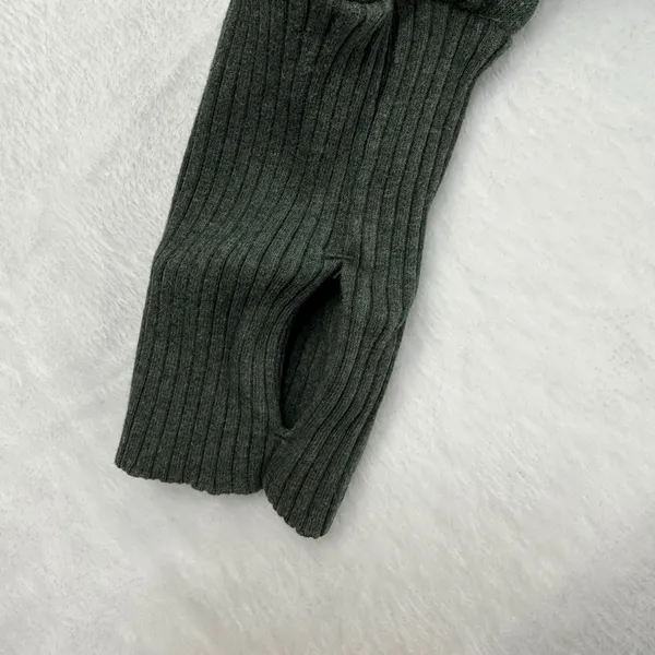 Aloha Island ALO Yoga Haze‎ Funnel Neck Sweatshirt Green Speckled Turtleneck Thumbholes XS - Image 4