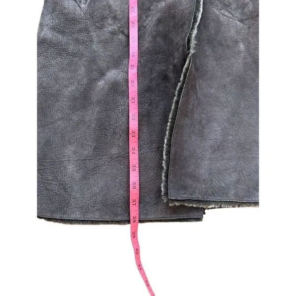 Express Y2K Vintage Genuine Suede and Shearling Brown Penny Lane Coat Medium - Image 4