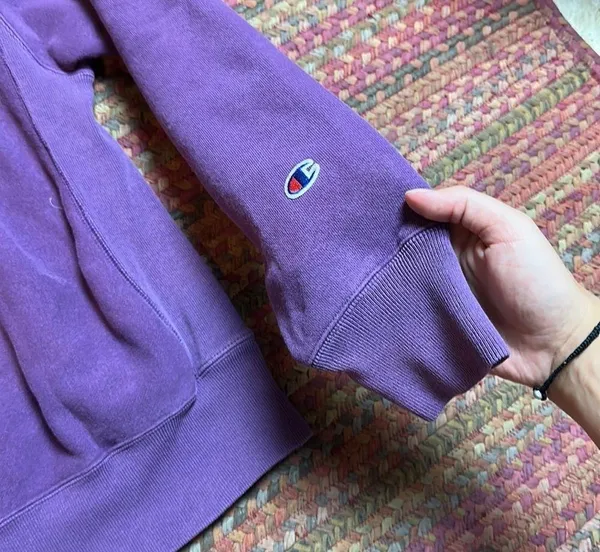 CHAMPION PURPLE REVERSE WEAVE PULLOVER SWEATSHIRT - Image 4
