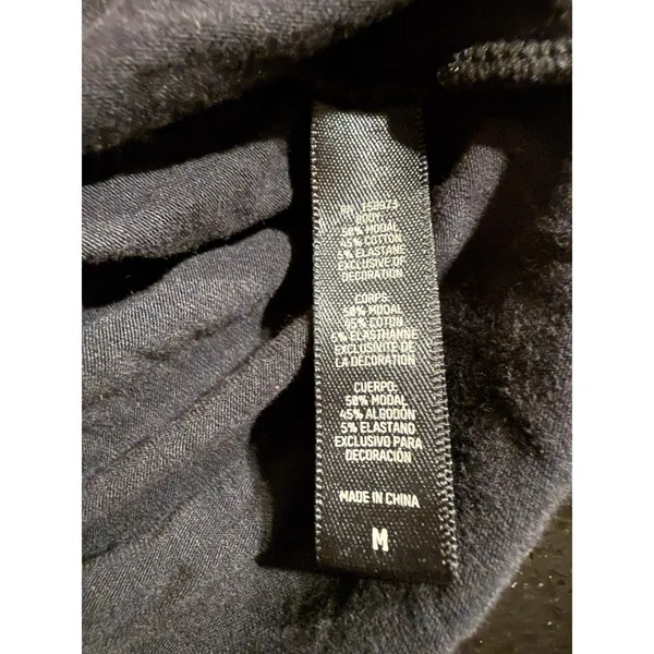 Skims Long Sleeve Crew Neck T-Shirt Black Modal Blend Size M‎ - Image 5