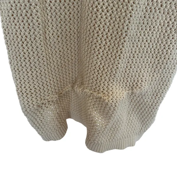 Toccin Blue Cream Crochet Midi Tank Dress SMALL Colorblock Knit Vacation $325 - Image 13