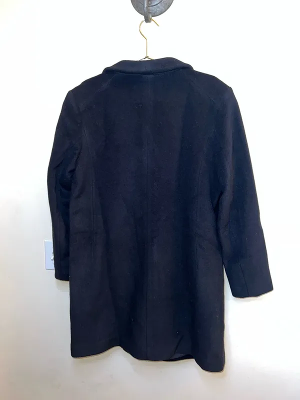 Quince Wool Cashmere Cocoon Coat Black XL NWT Minimalist Mid Length‎ Jacket - Image 2