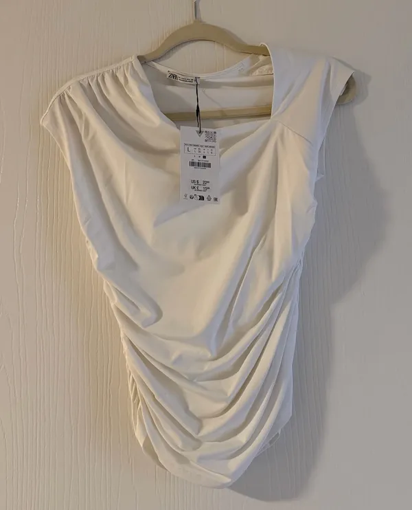 ZARA White Asymmetrical Top - Image 2
