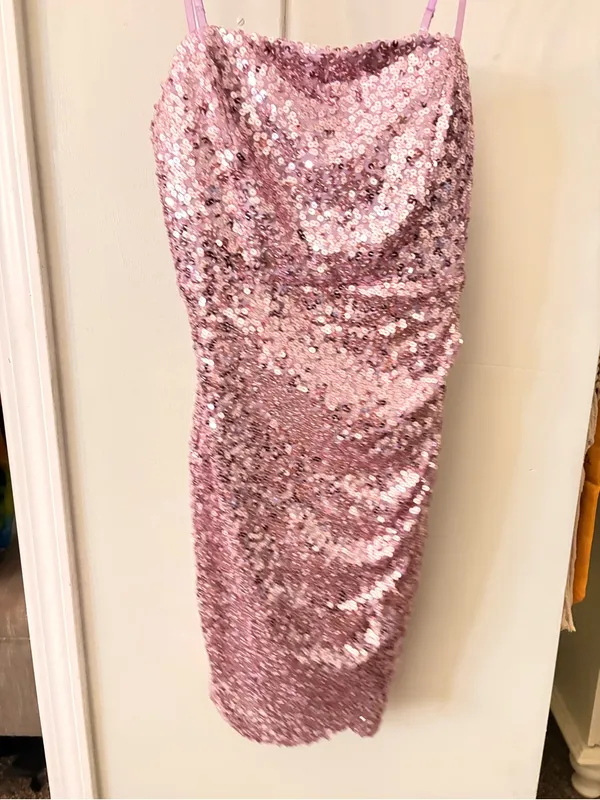 crystal sky mini sequin dress size Small Purple - Image 2