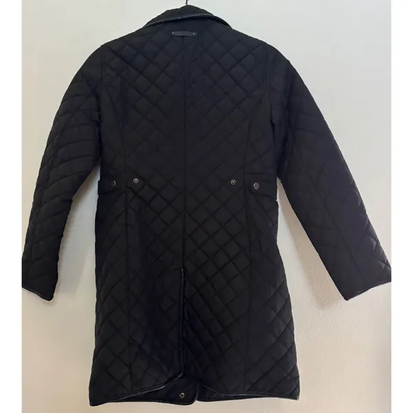Lauren Ralph Lauren Black Quilted Long Walker Coat Jacket Petite XS PXS TP - Image 3