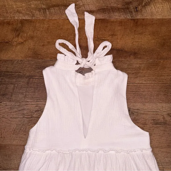 Tuckernuck Pomander Place Morgan Lightweight Gauze Ruffle Neckline Bow Dress - Image 9
