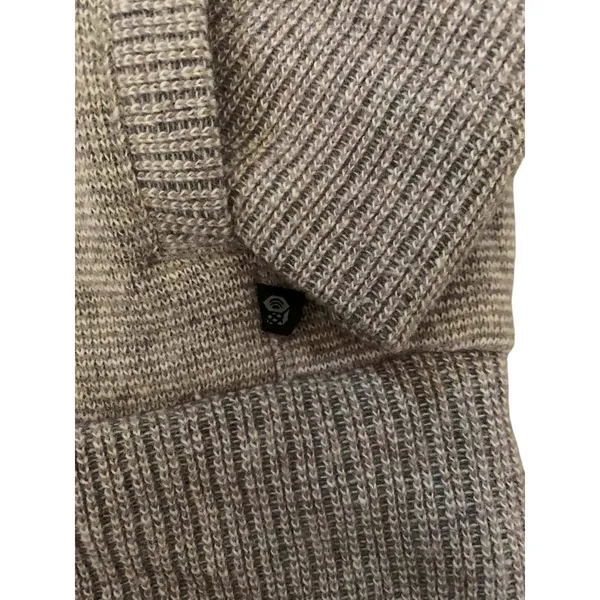 Mountain Hardwear Bomber Jacket Women S Heathered Tan Wool Blend Zip Up Gorpcore - Image 4