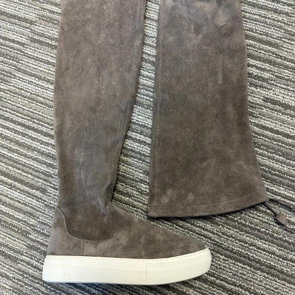J/Slides Petra Over-the-Knee Sneaker Boots Gray Faux Suede Fall‎ Autumn Casual - Image 3
