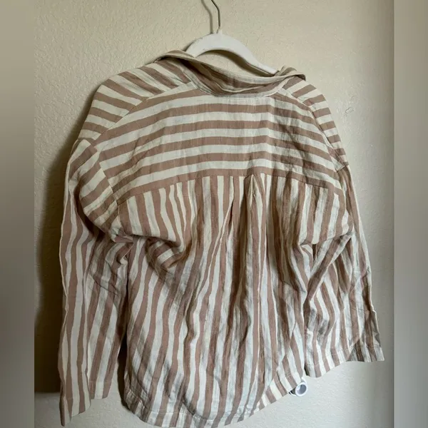 Madewell Striped Double-Gauze Oversized Pajama Shirt‎ Sz S Hyde Park Stripe NEW - Image 8