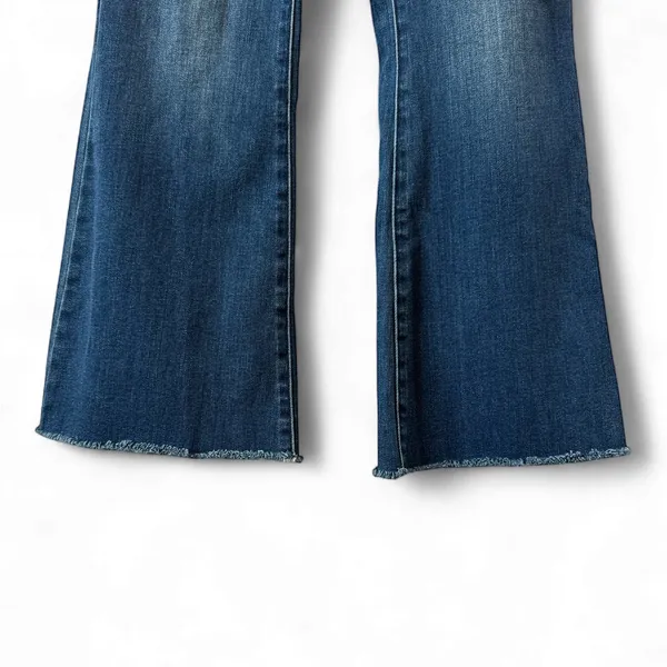 Blank NYC Blue Flare Wide Leg Jeans with Subtle Whiskering‎ - Image 3